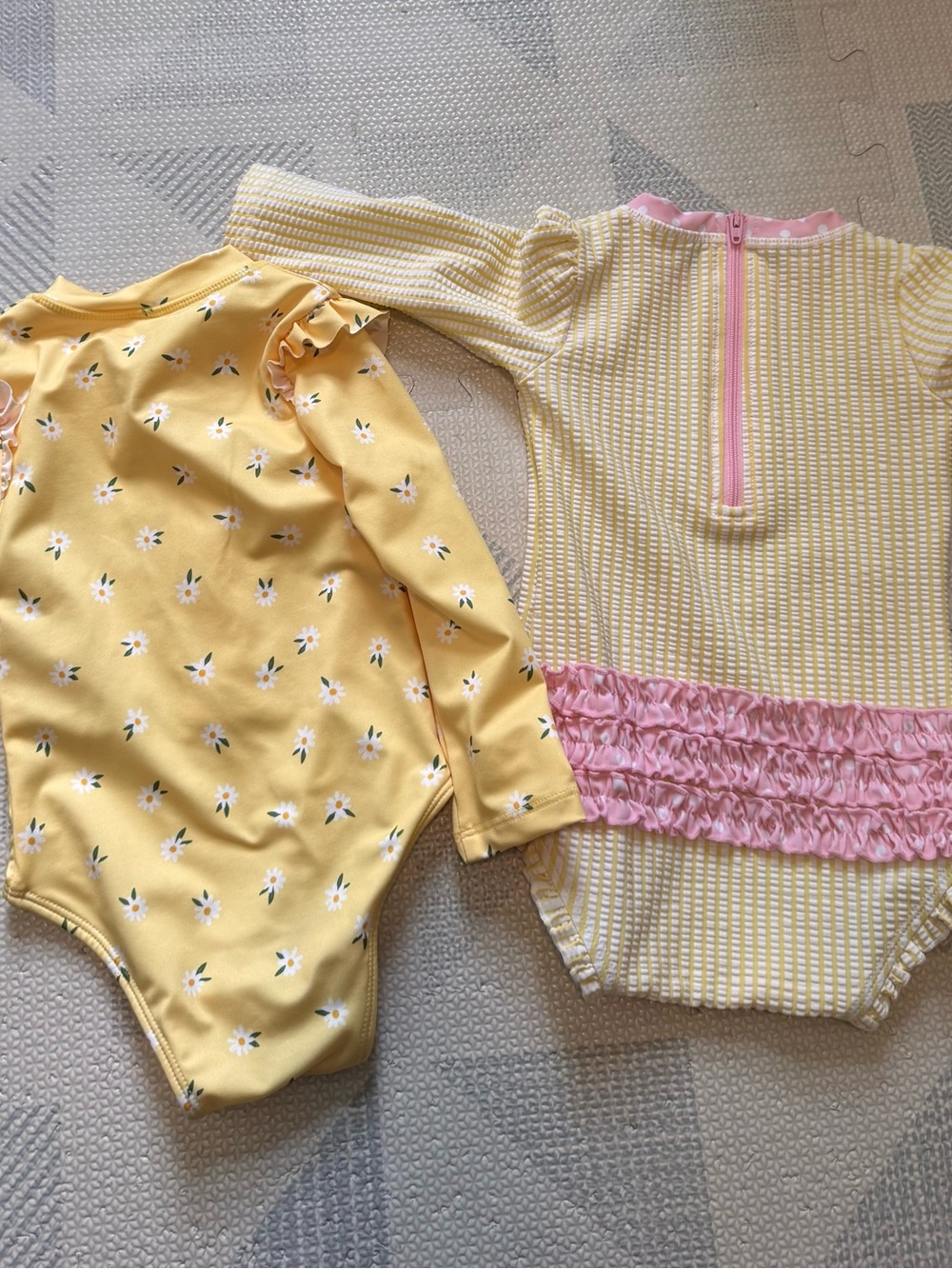 2 Yellow One-Piece Swimsuits - 12-18 Months (used once) - Picture 4 of 4